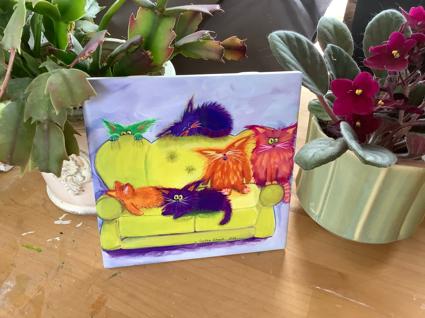 Cats on a Couch - Ceramic Tile
