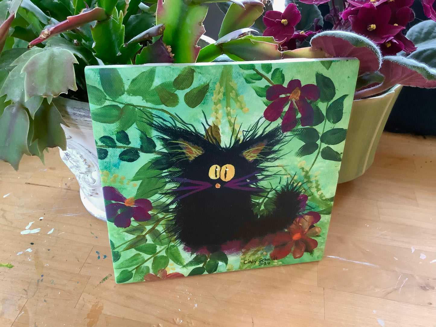 Frizzled Cat - Ceramic Tile