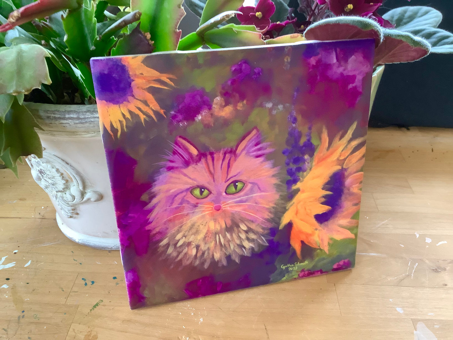 FlowerCat - Ceramic Tile