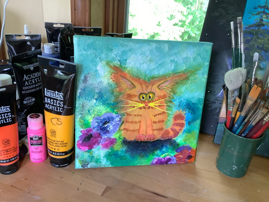 Magnolia, An Orange Kitty - Original Painting