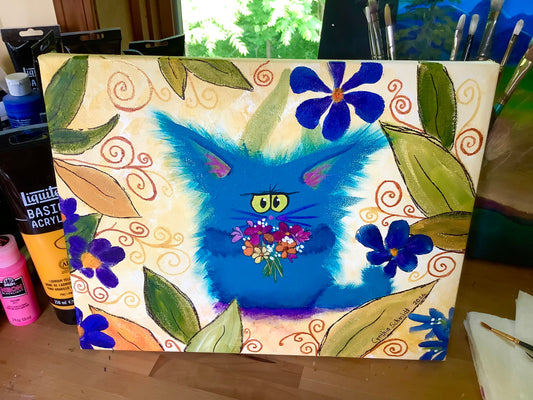 Apologetic Cat - Original Painting