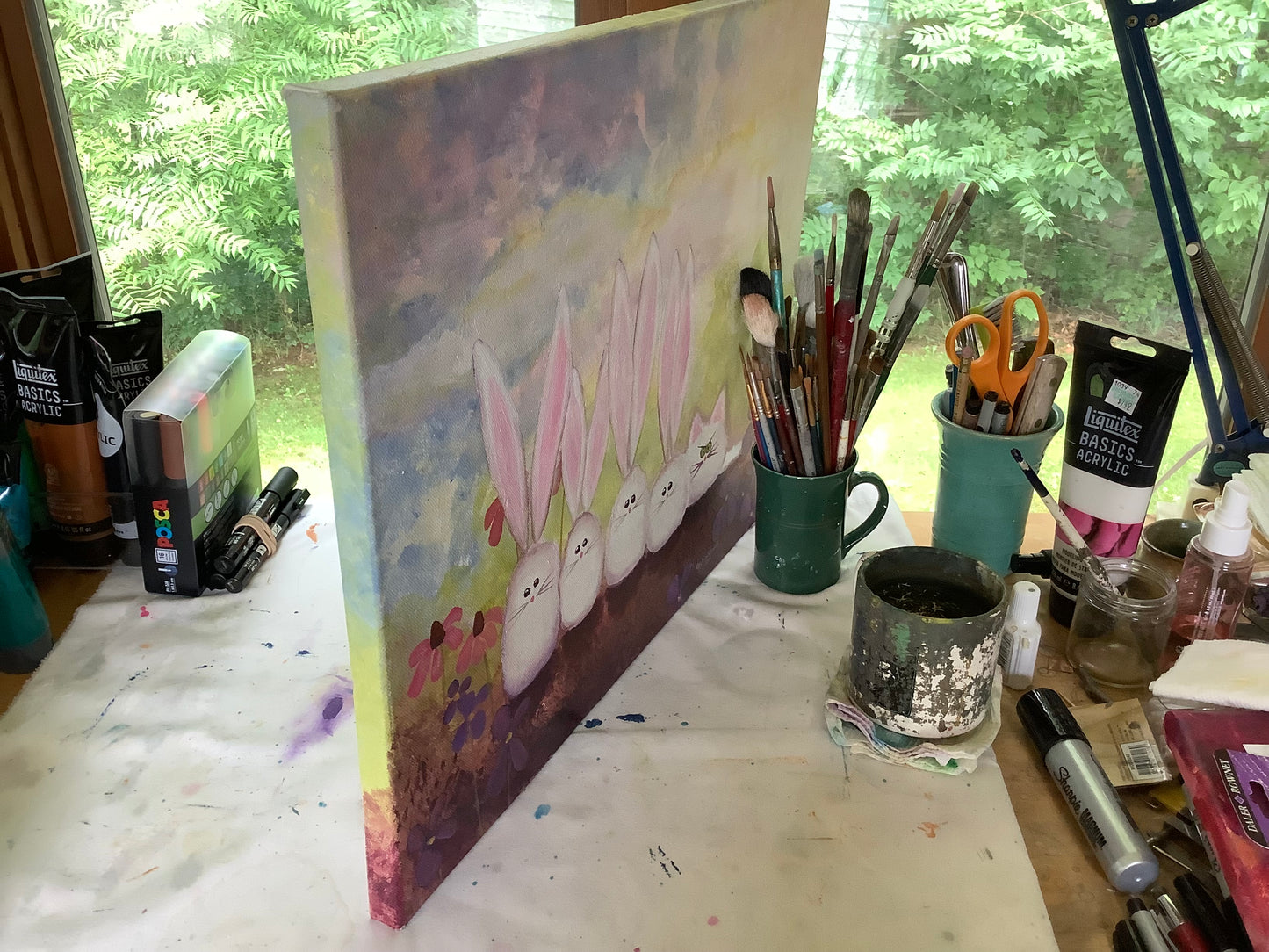 The Cabbits — a Blended Family - Original Painting
