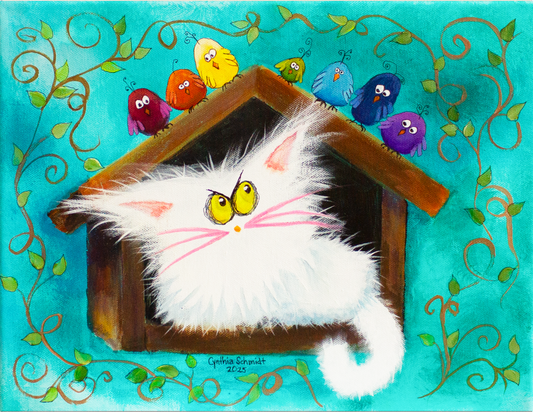 IMAGE COMING SOON Oscar Thornwhistle with rainbow bird pals — MUG