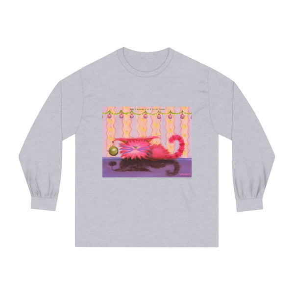 Cranky Cat Winter-Themed Long Sleeve T-Shirt - Free Shipping!