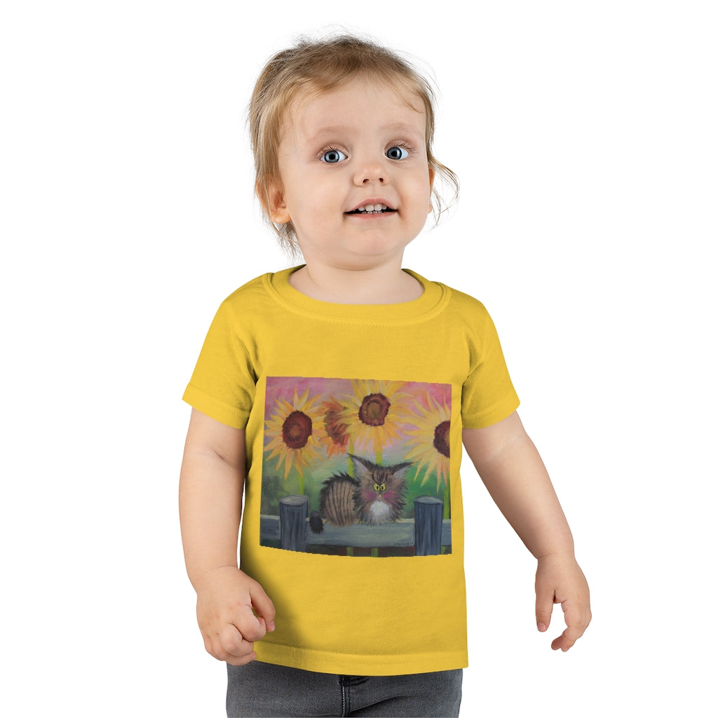 Toddlers' Stella with Sunflowers Cranky Cat T-Shirt!  Free Shipping