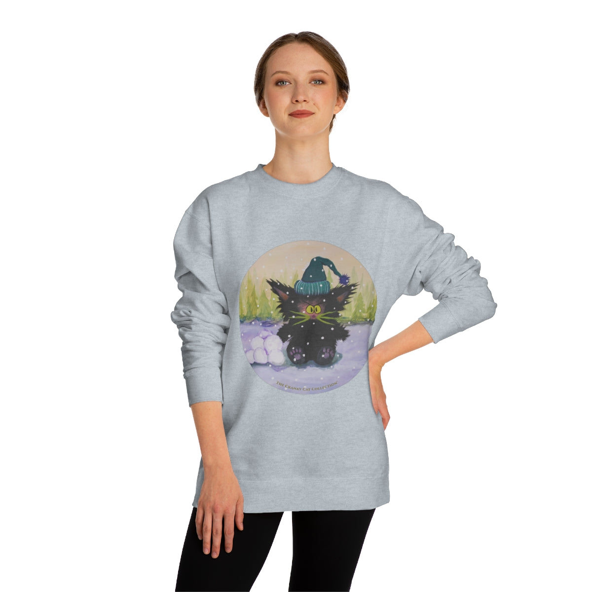 Cranky Cat Winter-Themed Sweatshirt - Free Shipping!