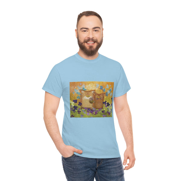 2 Orange Cranky Cats and BEE - T-Shirt!  Free Shipping