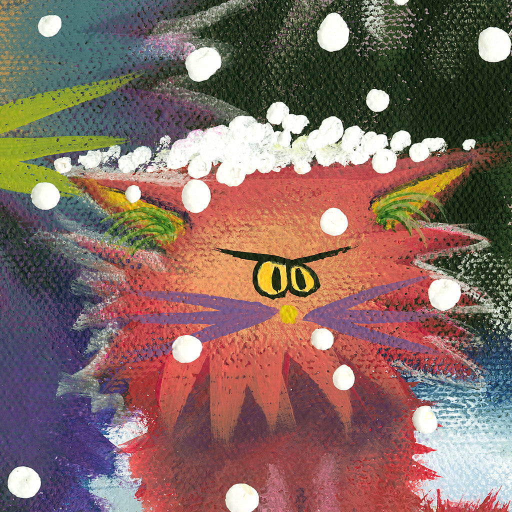 Cranky Cats in a Snowstorm, detail - Cranky Cats Collection by Cindy Schmidt