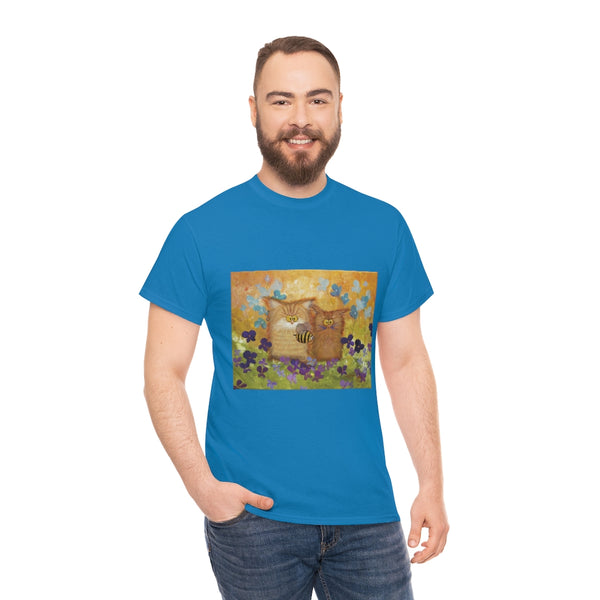 2 Orange Cranky Cats and BEE - T-Shirt!  Free Shipping