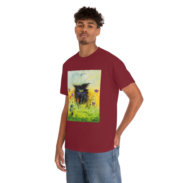 Coffee Black Cranky Cat T-Shirt!  Free Shipping