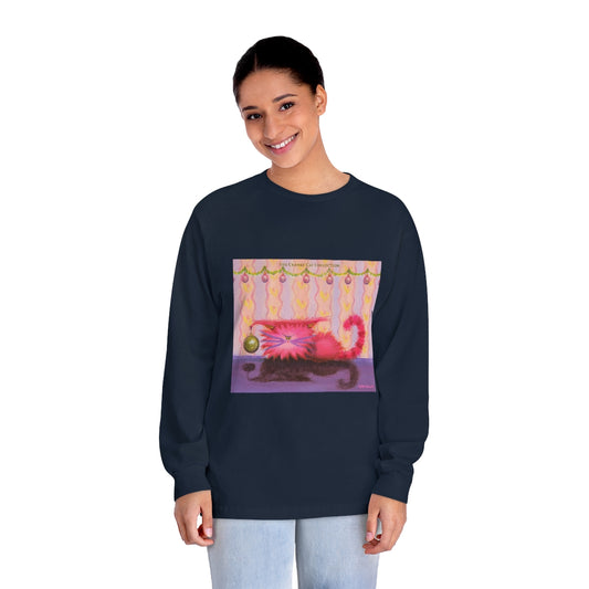Cranky Cat Winter-Themed Long Sleeve T-Shirt - Free Shipping!