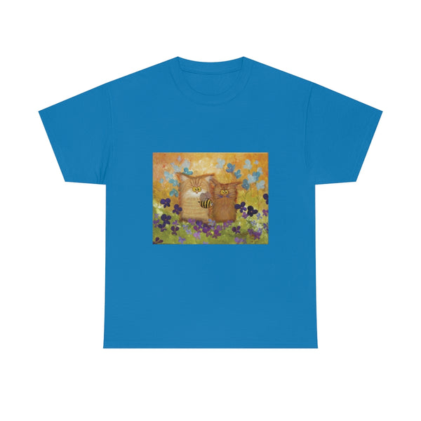 2 Orange Cranky Cats and BEE - T-Shirt!  Free Shipping