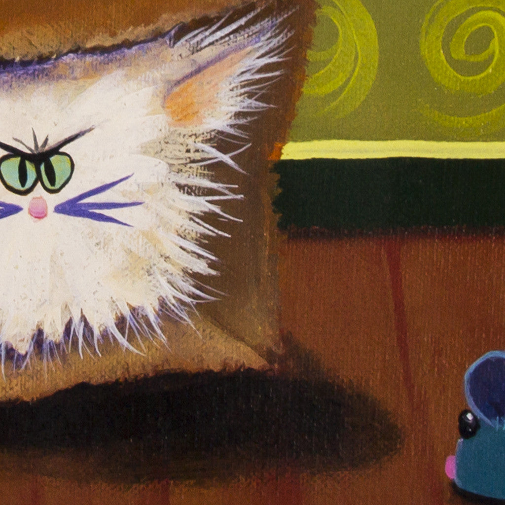 Cat In a Bag, detail - Cranky Cats Collection by Cindy Schmidt