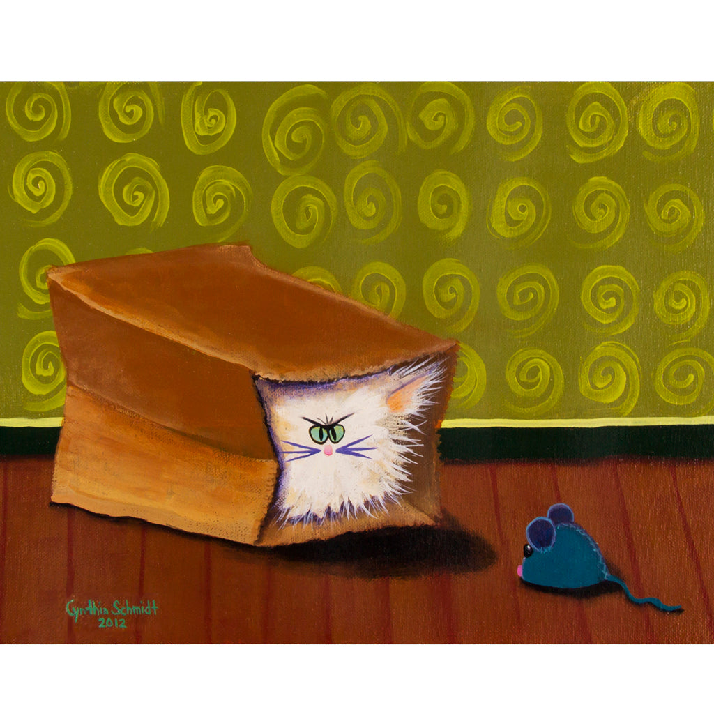 Cat In a Bag - Cranky Cats Collection by Cindy Schmidt
