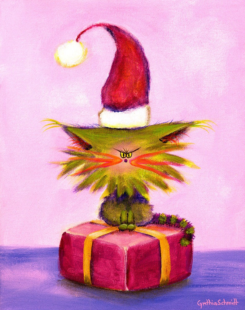 Christmas cranky cat by cindy schmidt