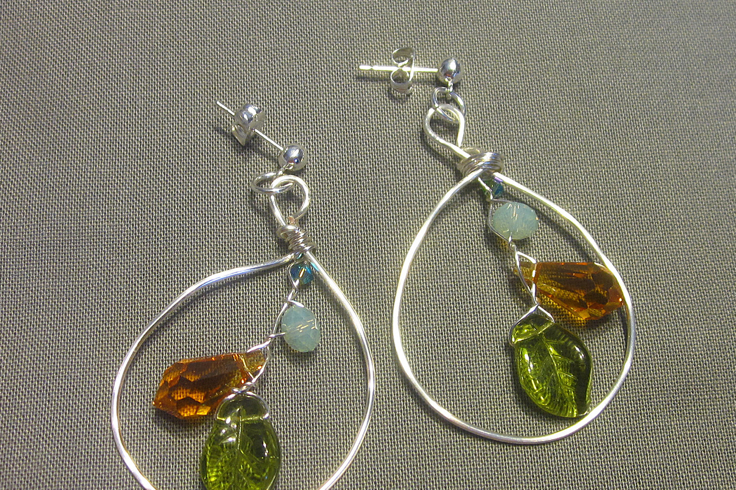 Wire Wrapped Post - Earrings