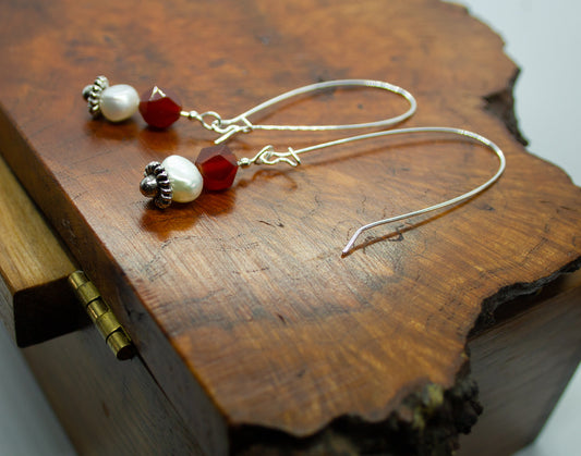 Cranberries and snowballs — Earrings