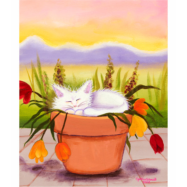 Flower Pot Kitty - Cranky Cat Collection™ by Cindy Schmidt