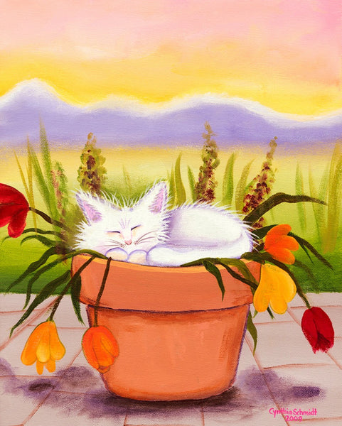 Flower Pot Kitties - Cranky Cat Collection™ by Cindy Schmidt