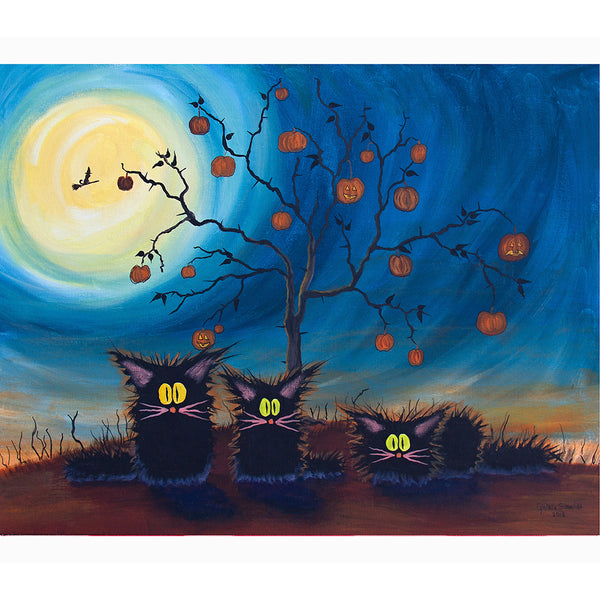 Three Black Halloween Kitties — Cranky Cat Collection™ by Cindy Schmidt