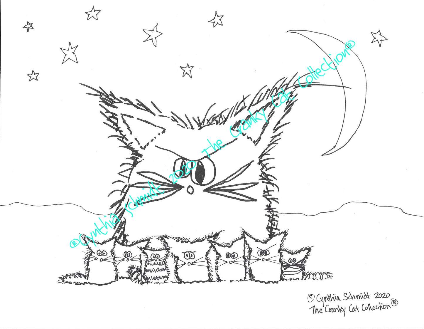 Just The Cats, Please. 10 Cranky Cats Coloring Sheets