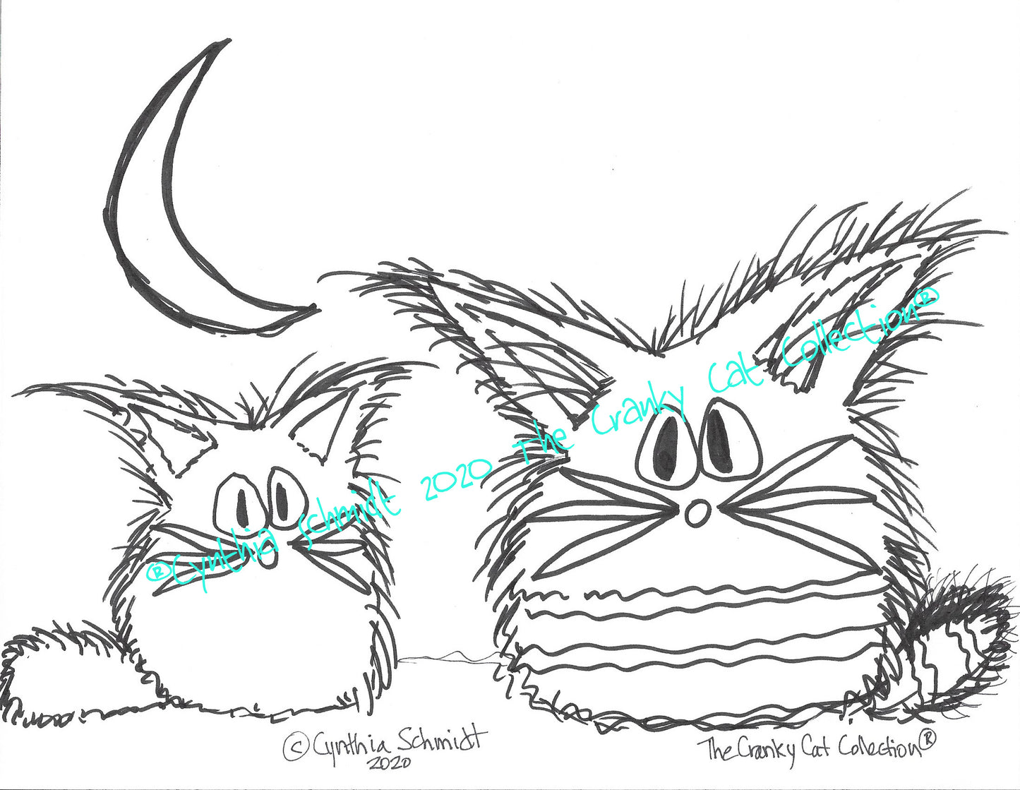 Just The Cats, Please. 5 Cranky Cats Coloring Sheets