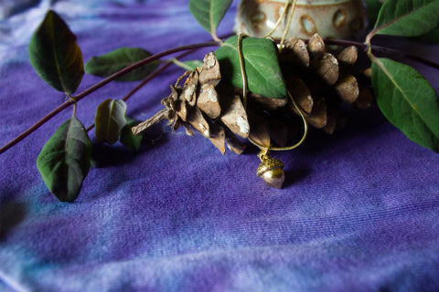 Delicate Gold Acorn Necklace