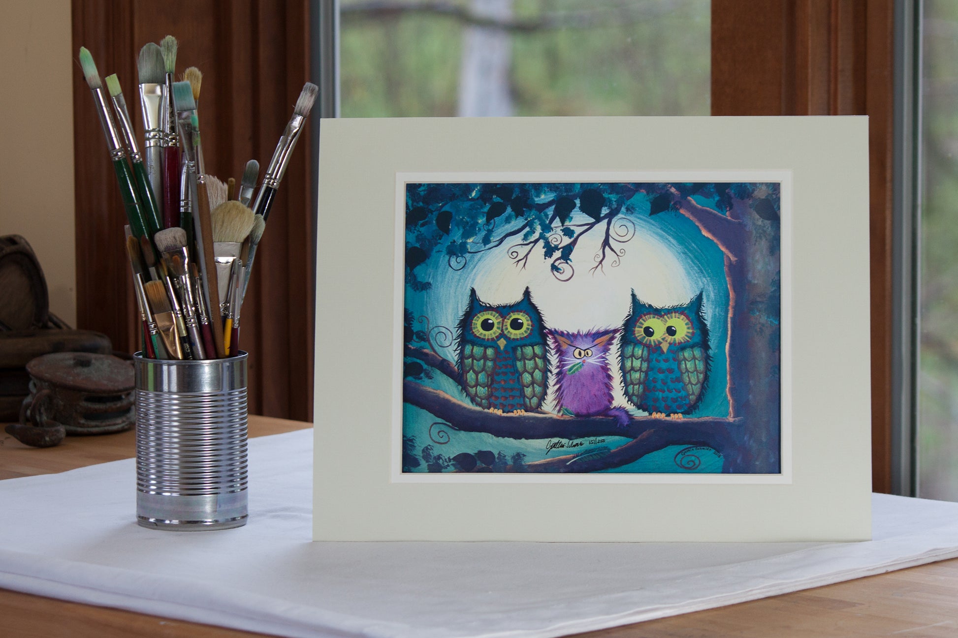 Nervous Owls - Cranky Cats Collection™ by Cindy Schmidt