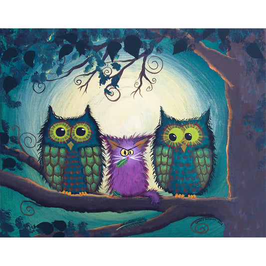 Nervous Owls - Cranky Cats Collection™ by Cindy Schmidt