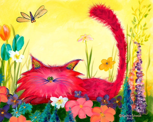 Pink Garden Kitty - Cranky Cats Collection™ by Cindy Schmidt