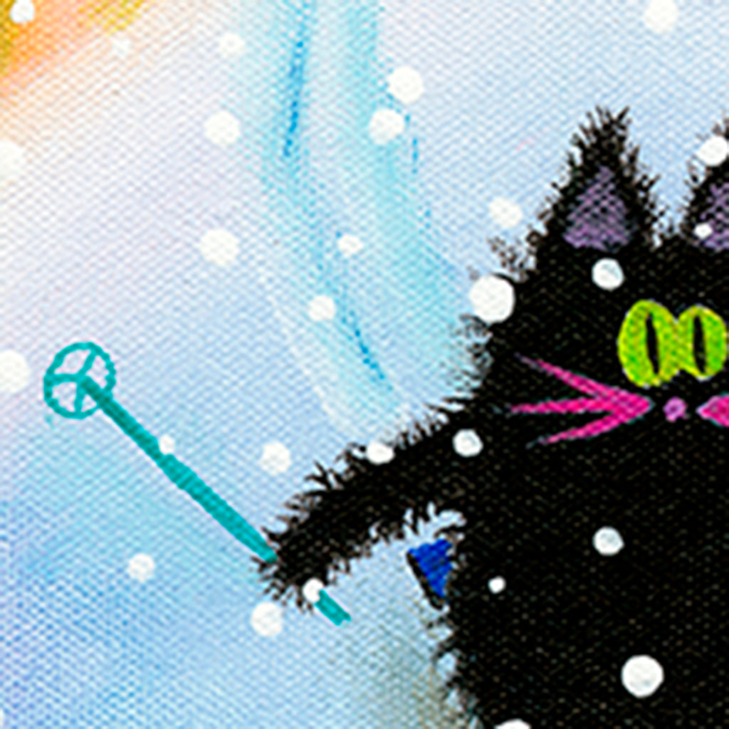 Skiing Scaredy Cat - Cranky Cat Collection™ by Cindy Schmidt