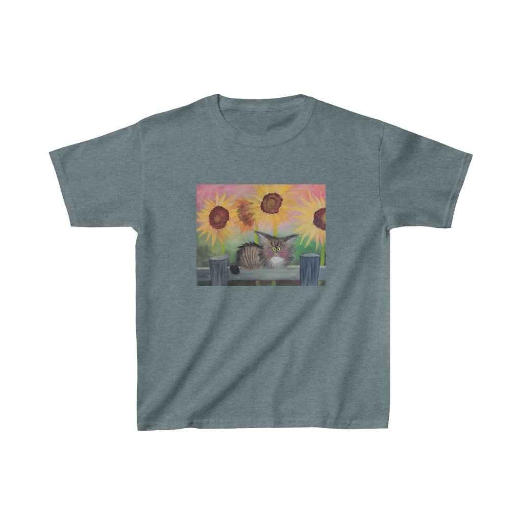 Kids' Stella with Sunflowers Cranky Cat T-Shirt!  Free Shipping