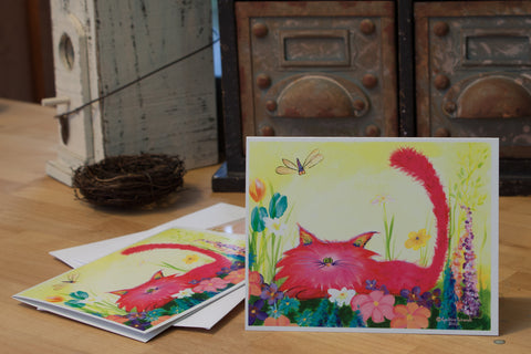 Pink Garden Kitty - Cranky Cats Collection™ by Cindy Schmidt