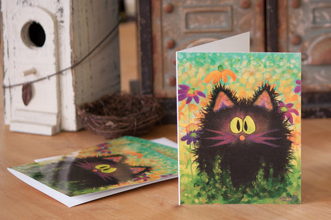 Scaredy Cat in Daisies - Cranky Cat Collection™ by Cindy Schmidt