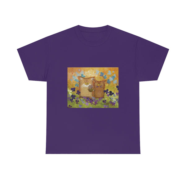 2 Orange Cranky Cats and BEE - T-Shirt!  Free Shipping