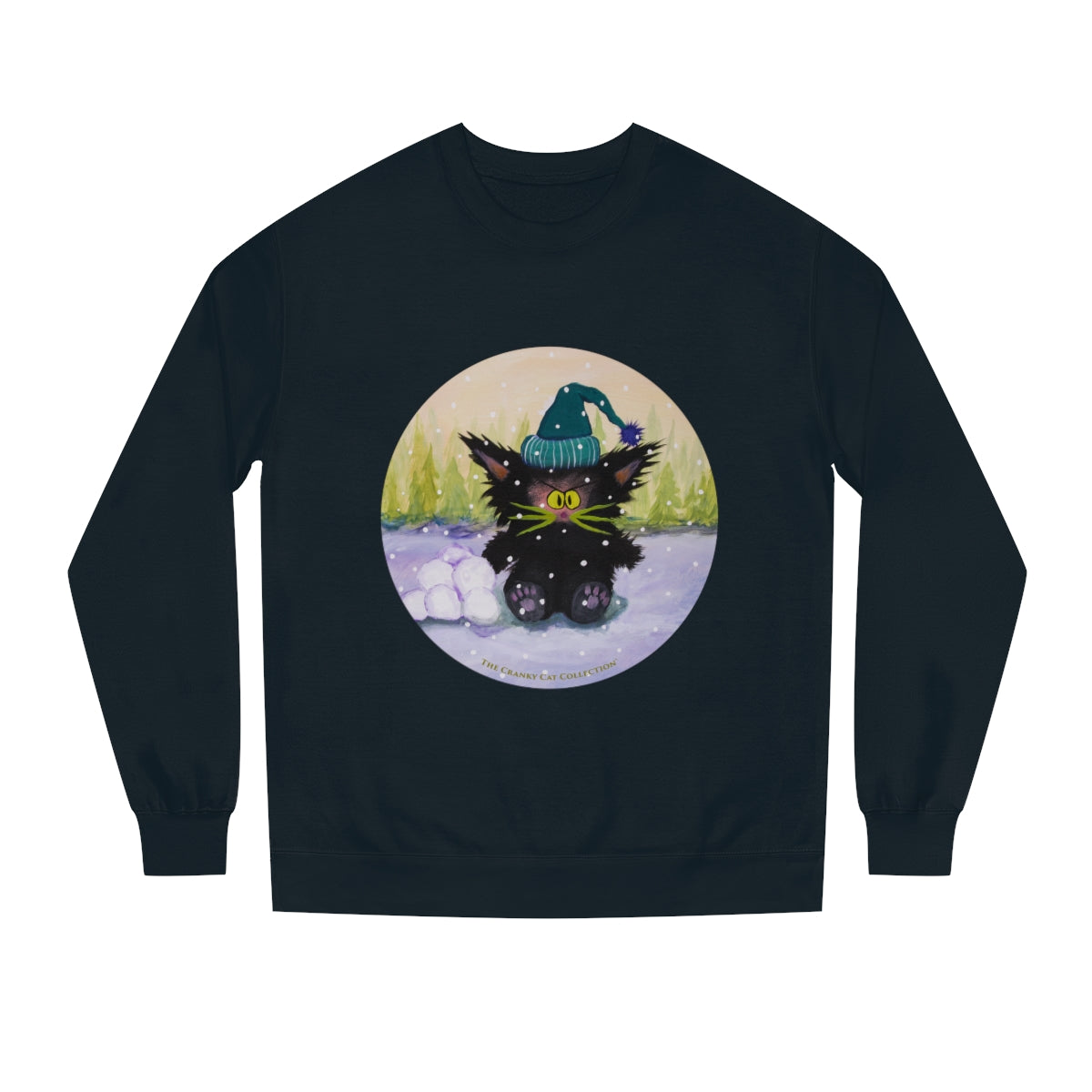 Cranky Cat Winter-Themed Sweatshirt - Free Shipping!