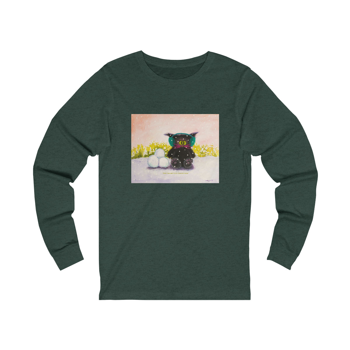 Cranky Cat Winter-Themed Long Sleeve Tee - Free Shipping!